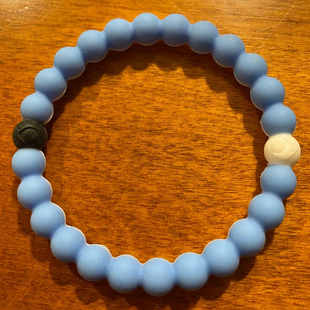 Two-toned baby blue and white Lokai Bracelet